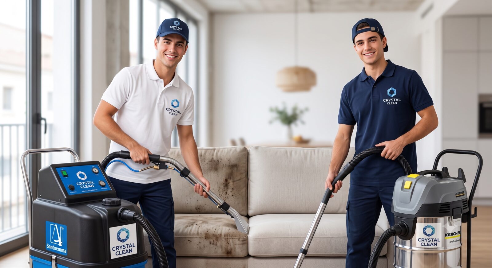 Equipo Crystal Clean Valencia con maquinaria profesional